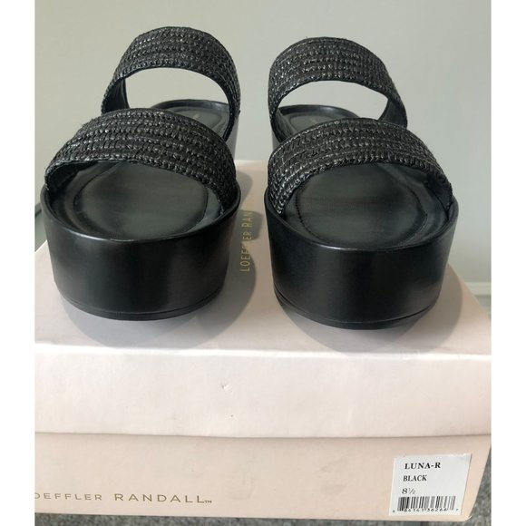 Loeffler Randall Black Luna Raffia Platform Sandal - Picture 5 of 11